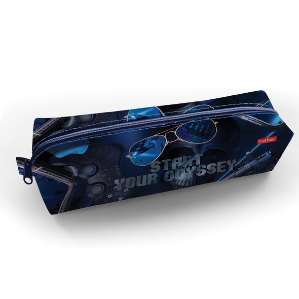 Пенал Hatber 210х50х60мм на молнии мягкий -Start the game-  в индив.упак. , 